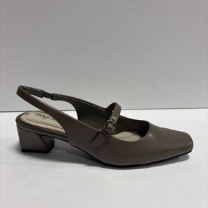Easy Street Women’s Cameo Slingback Pumps Taupe, Size 6.5 M